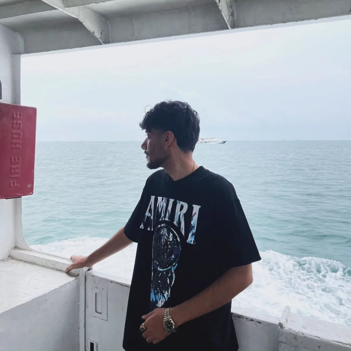 Sobhan Barkhordari personal photo near the sea
